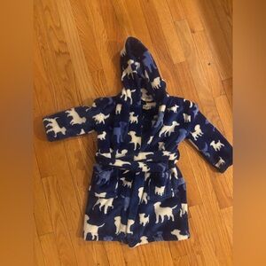 Hatley Navy and White Dog Print Kids Robe